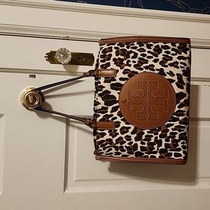 Tory Burch Ella Leopard Print Medium Canvas Tote